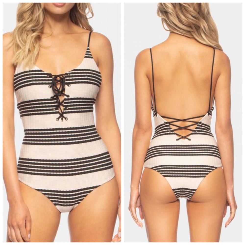 Tavik Knit One Piece Striped Swimsuit XS